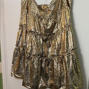 New York & Company Leopard Print A-Line Skirt